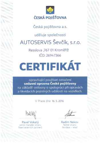 Certifikát - CP